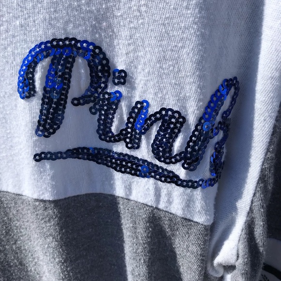 VS Pink blue sequin 3/4 sleeve tee! - Picture 3 of 6